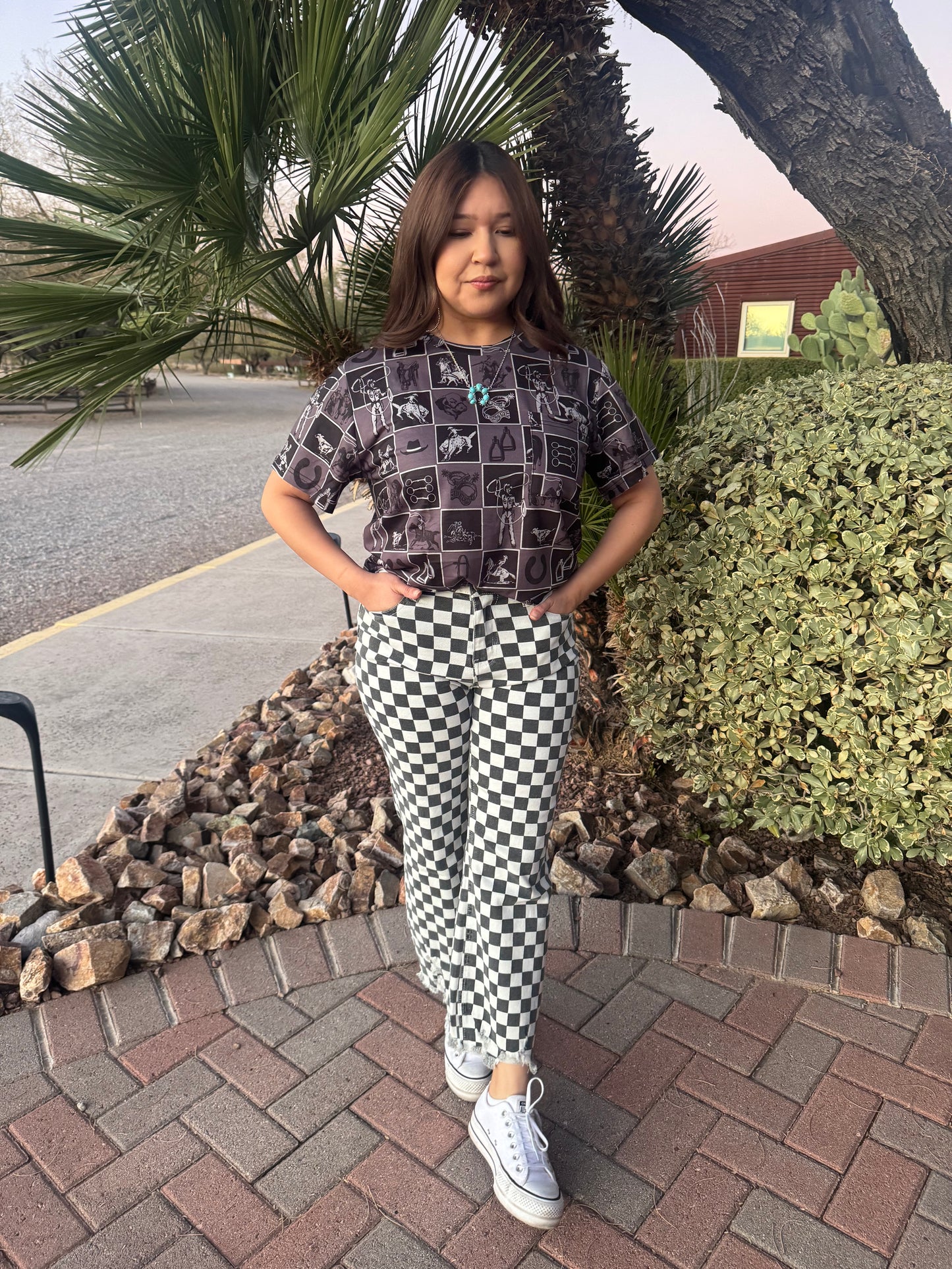 Fast Lane checkered jeans