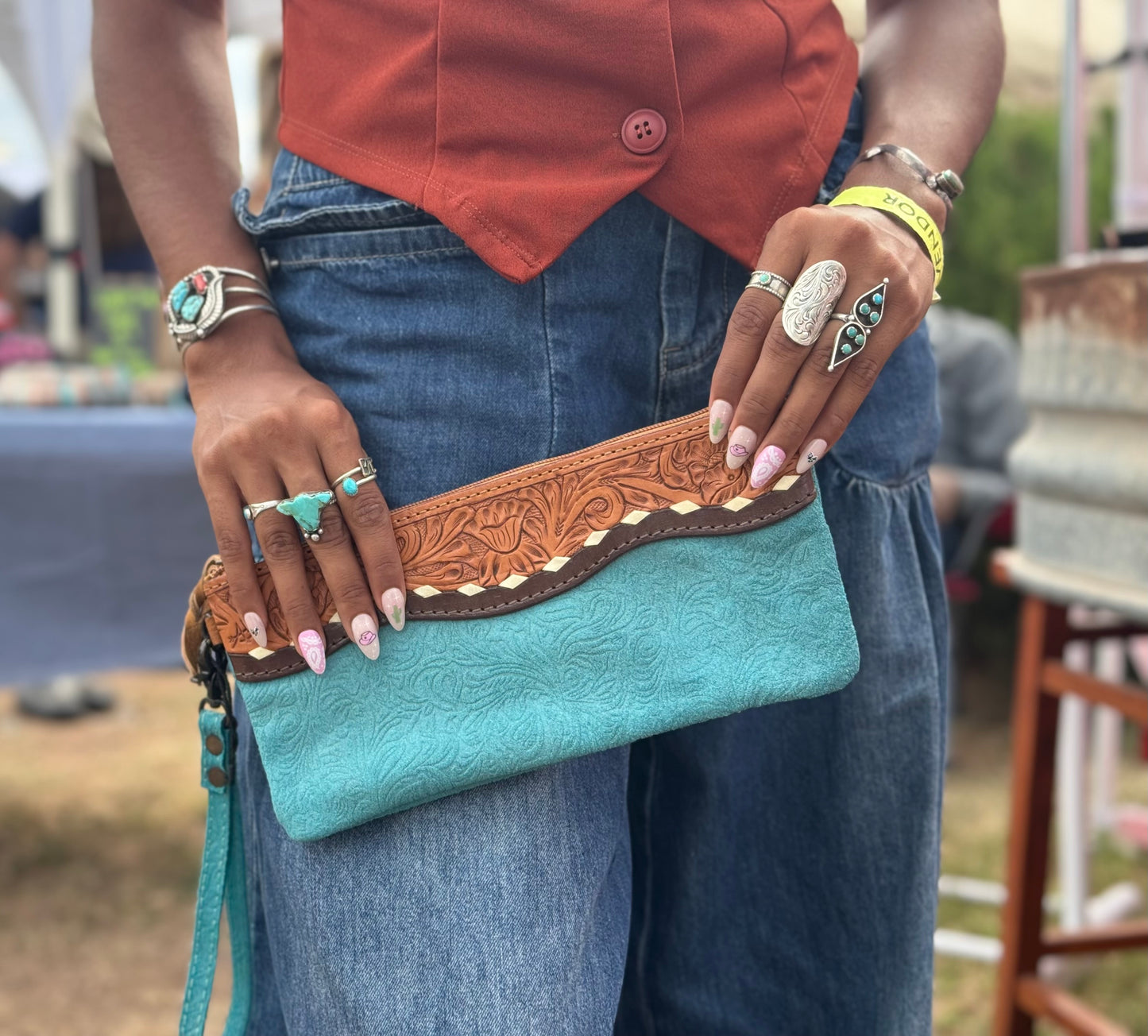 Turquoise lover wristlet