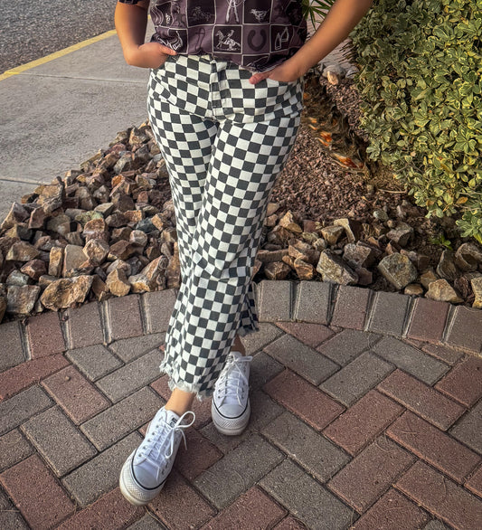 Fast Lane checkered jeans