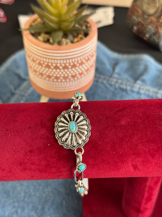 Turquoise Concho Bracelet