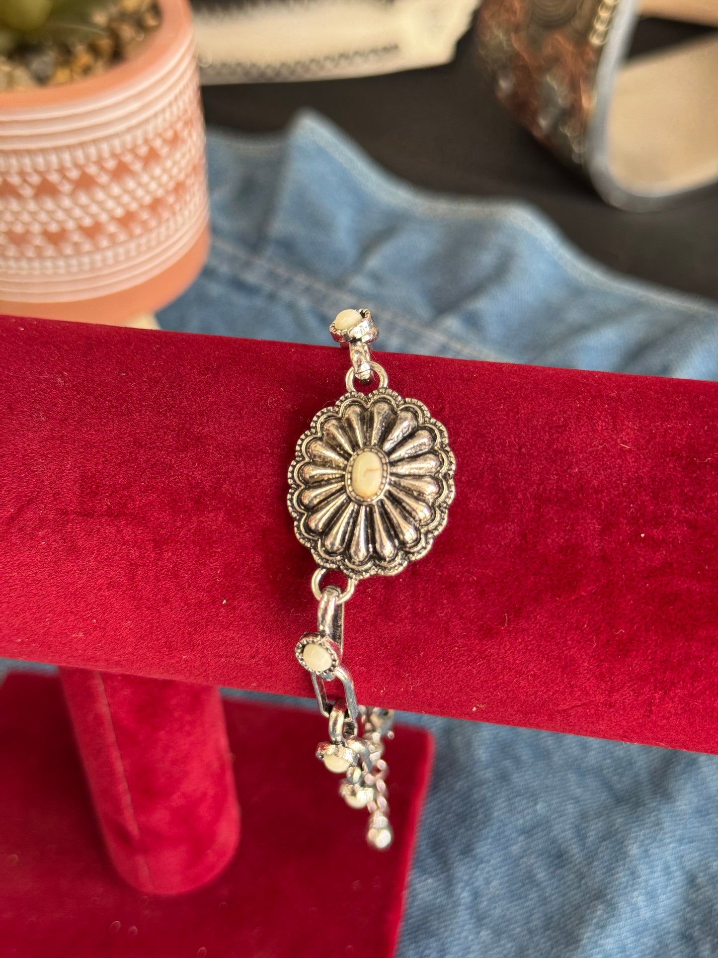 White Concho Bracelet