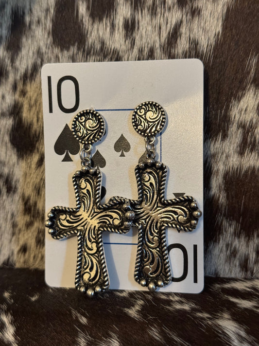 Blessed cross earrings